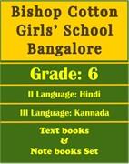 BCGS Std 6, II Lang Hindi, III Lang Kannada Books, Notebooks Set AY 20-21
