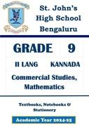 STJ AY 24 - Std 9 II Kannada  Commercial Studies  Maths - Textbooks  Notebooks And Stationery