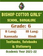 BCGS AY 21 - Std 6 II Lang Kannada, III Lang Hindi - Textbooks, Notebooks And Stationery