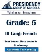 PSBN AY 24 - Std 5 CBSE III Language French - Textbook, Notebook and Stationery